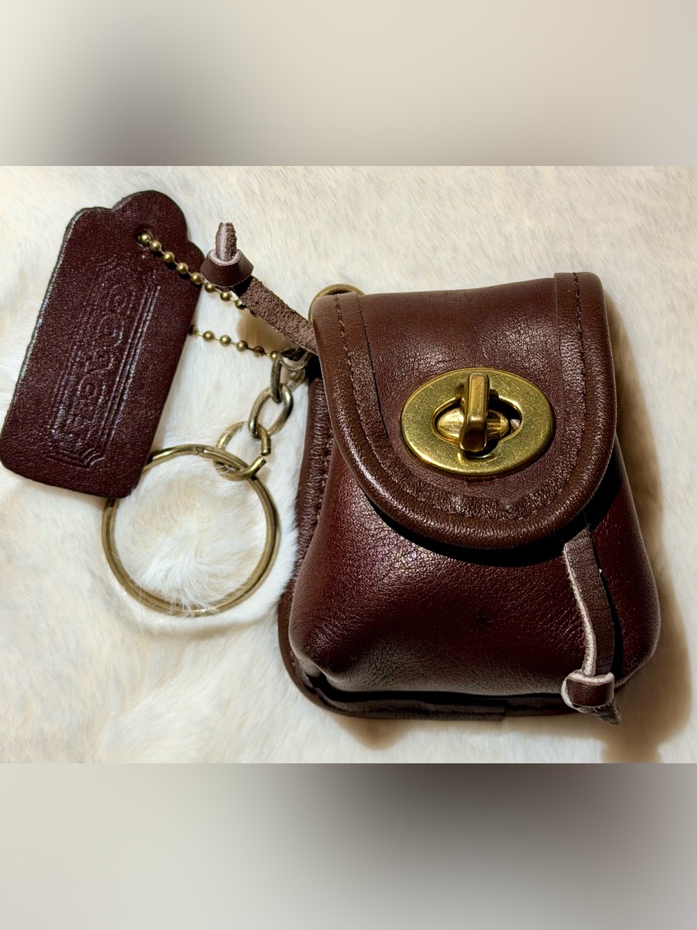 Vintage Coach Mini Daypack Charm, Key Fob/Chain/Lock, Coin Purse
